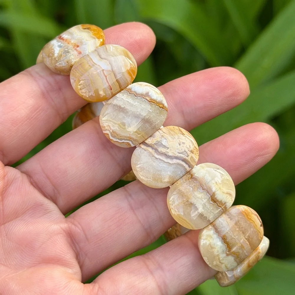 Stretchable‎ crazy lace agate soft bangle 0910